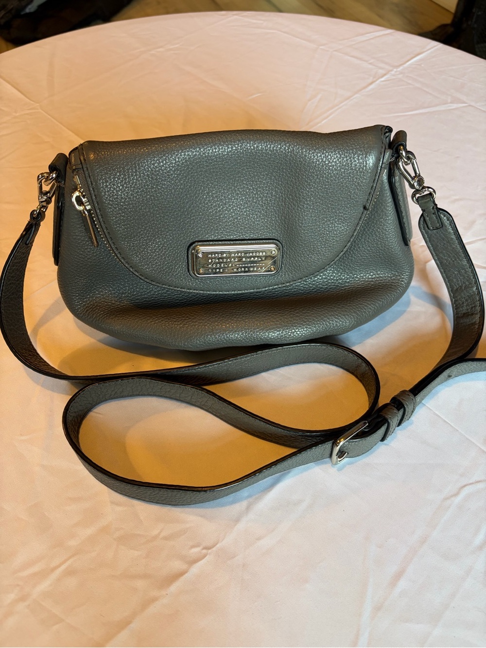 Marc by Marc Jacobs Slate Gray Pebbled Leather Crossbody